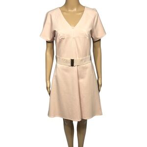 Ann Taylor Fit&Flare Mini Dress Size 6 Blush Pink Classic Modest Professional